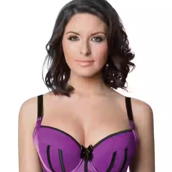 NWT Parfait sexy full coverage padded purple wine black 40D - Picture 5 of 7